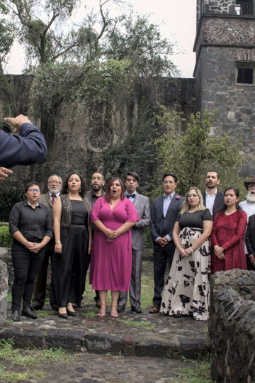 Imagen del colectivo de cantantes que participó en el recital de El Viaje de un Intérprete en el Exconvento.